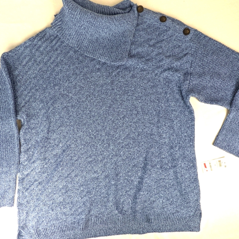 Style&Co. Washed Indigo Envelope Neck Knit Women’s Plus Sweater 2X NWT